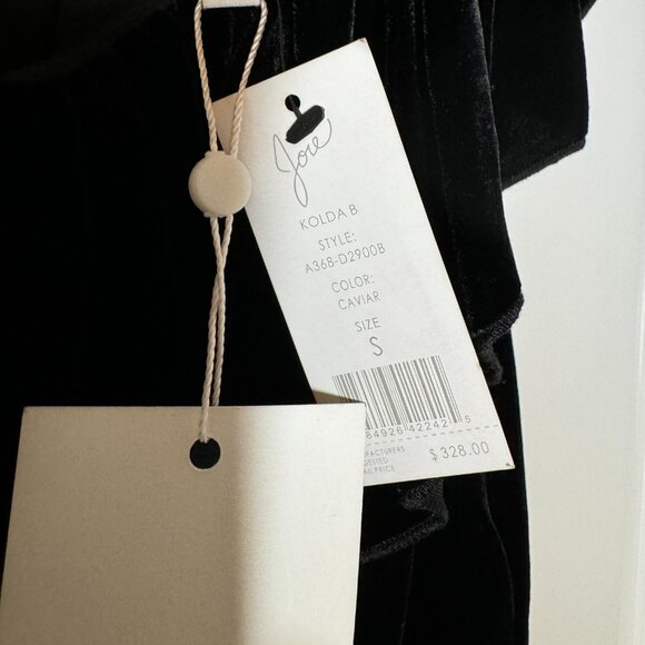 Joie Velvet Kolda B Ruffle Black Mini Dress Size S NEW WITH TAG - Picture 7 of 8